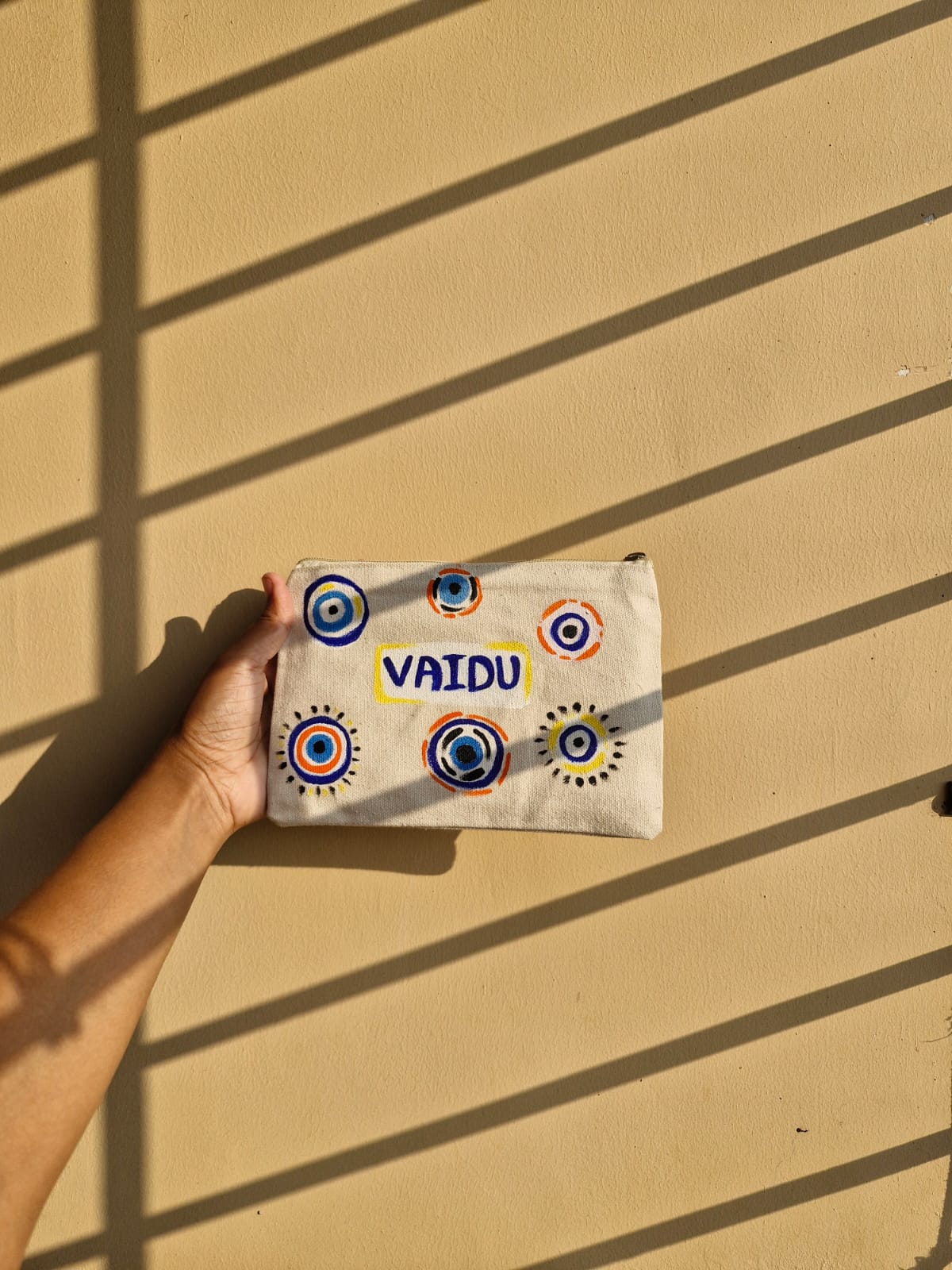 Embroidered Canvas Pouch