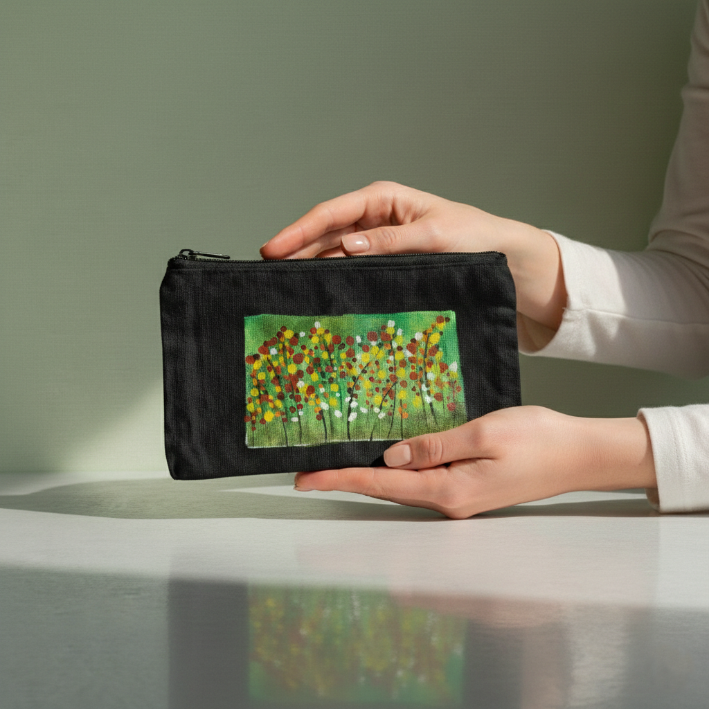 Floral Art Canvas Pouch