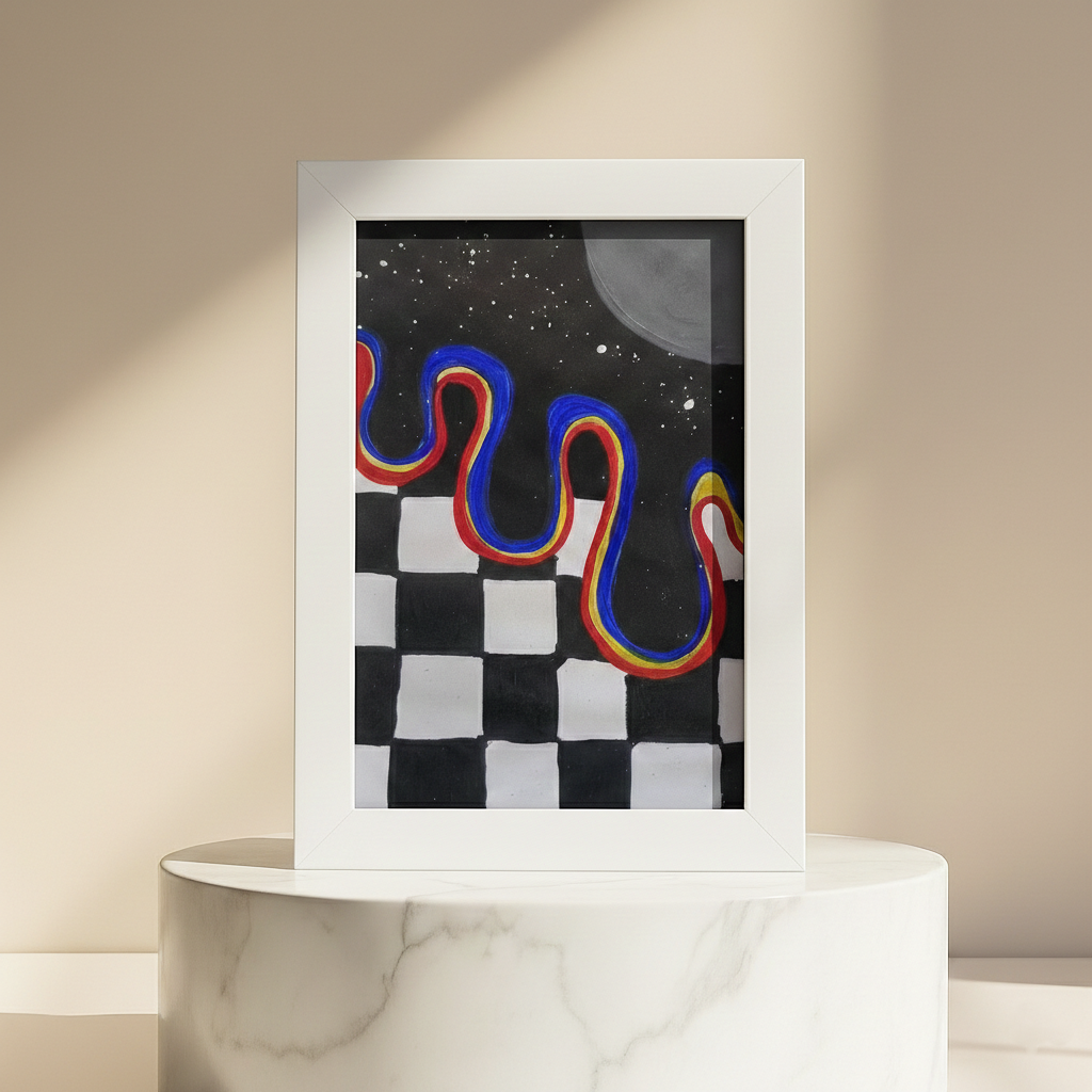 Abstract Night Waves Art Print