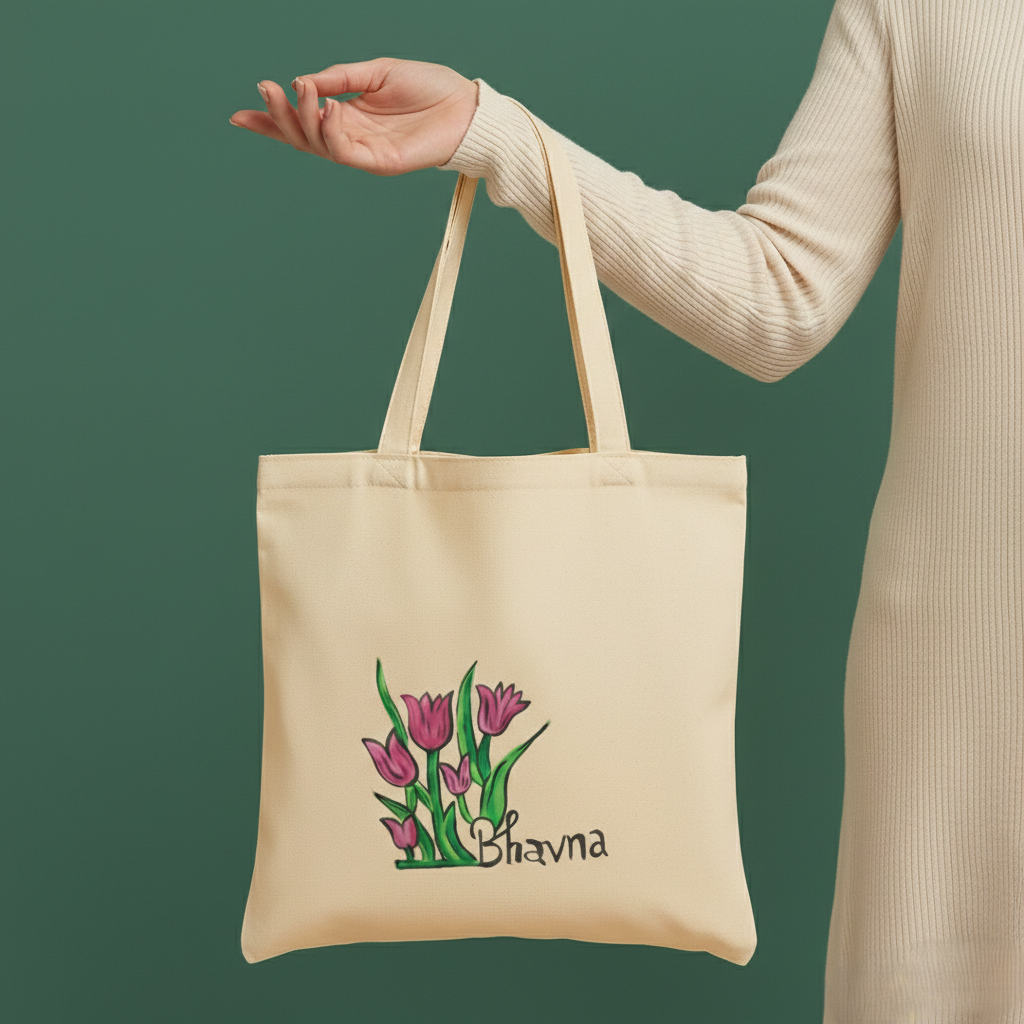 Floral Canvas Tote Bag