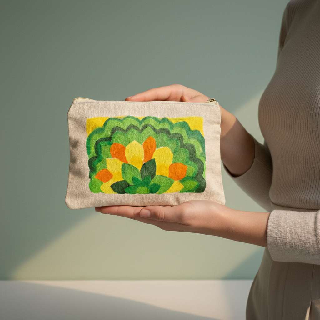 Hand-Painted Canvas Pouch
