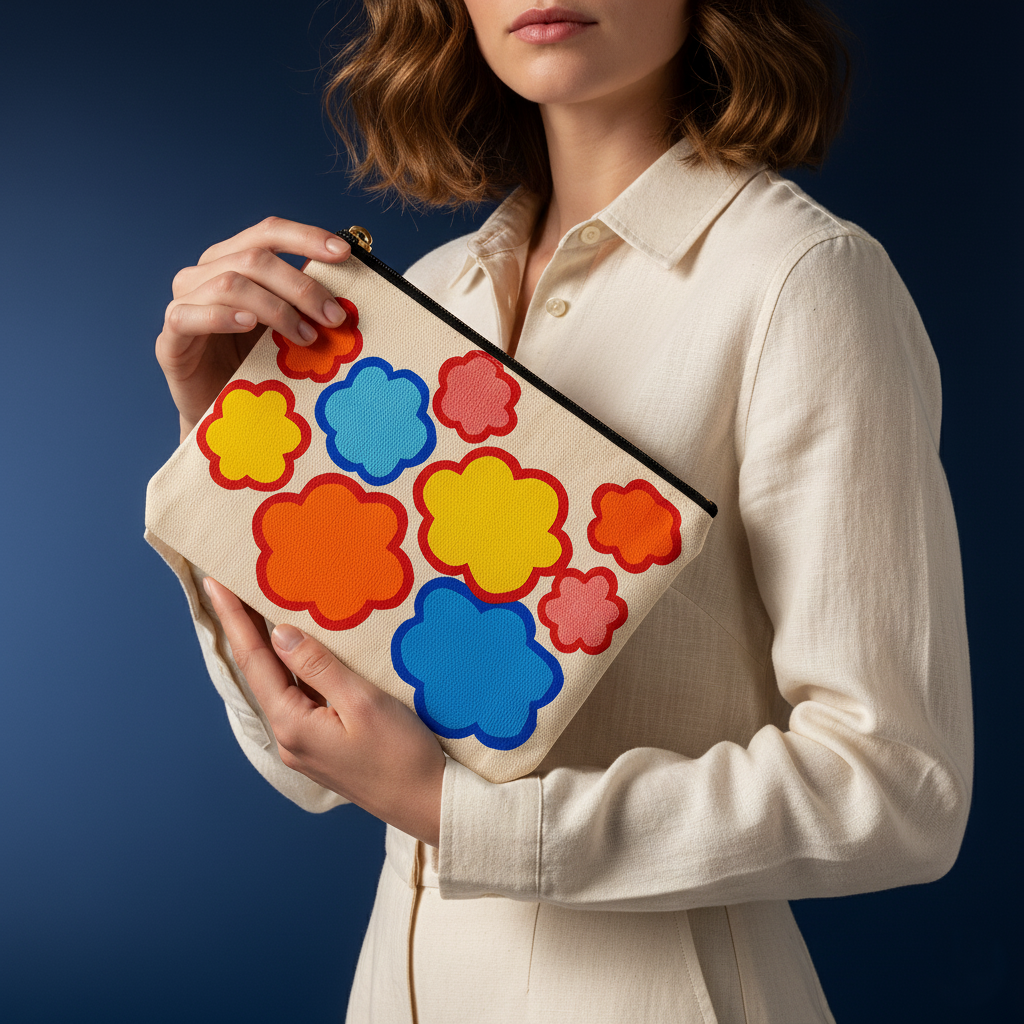 Floral Canvas Zipper Pouch