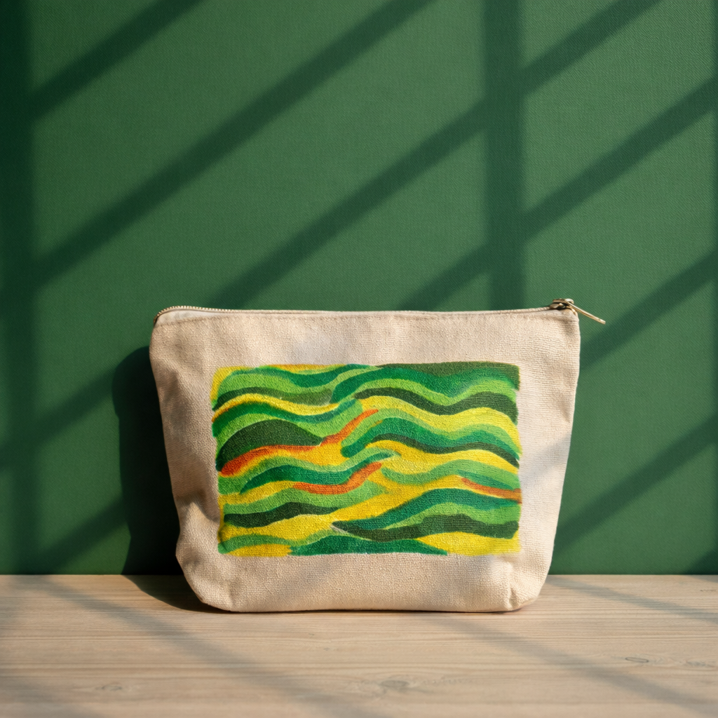 Abstract Wave Canvas Pouch