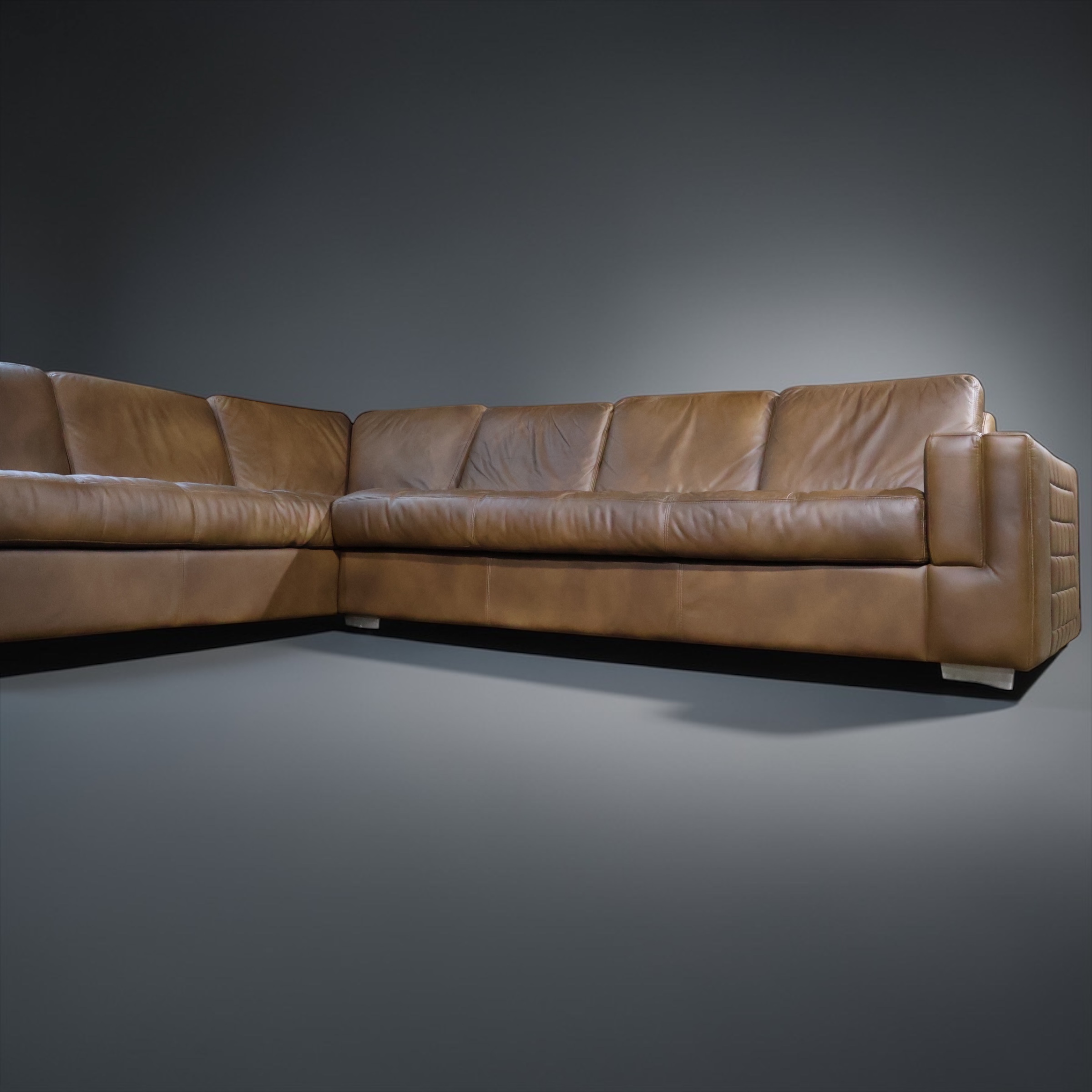 Custom Dark Chocolate Leather Sectional (2-Piece, One of One)