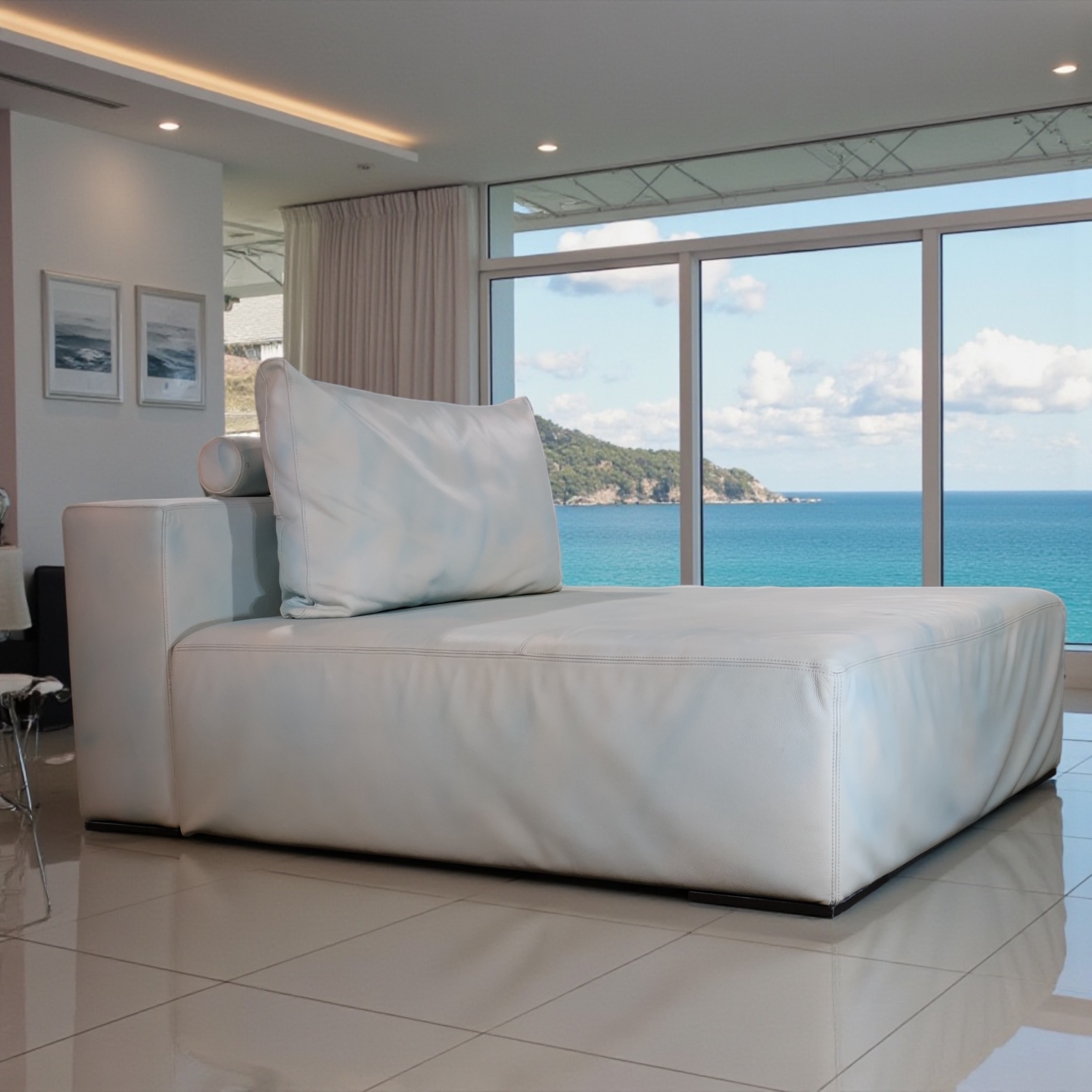 LOOM XL White Sculpted Sofa — Architectural Lounge Platform