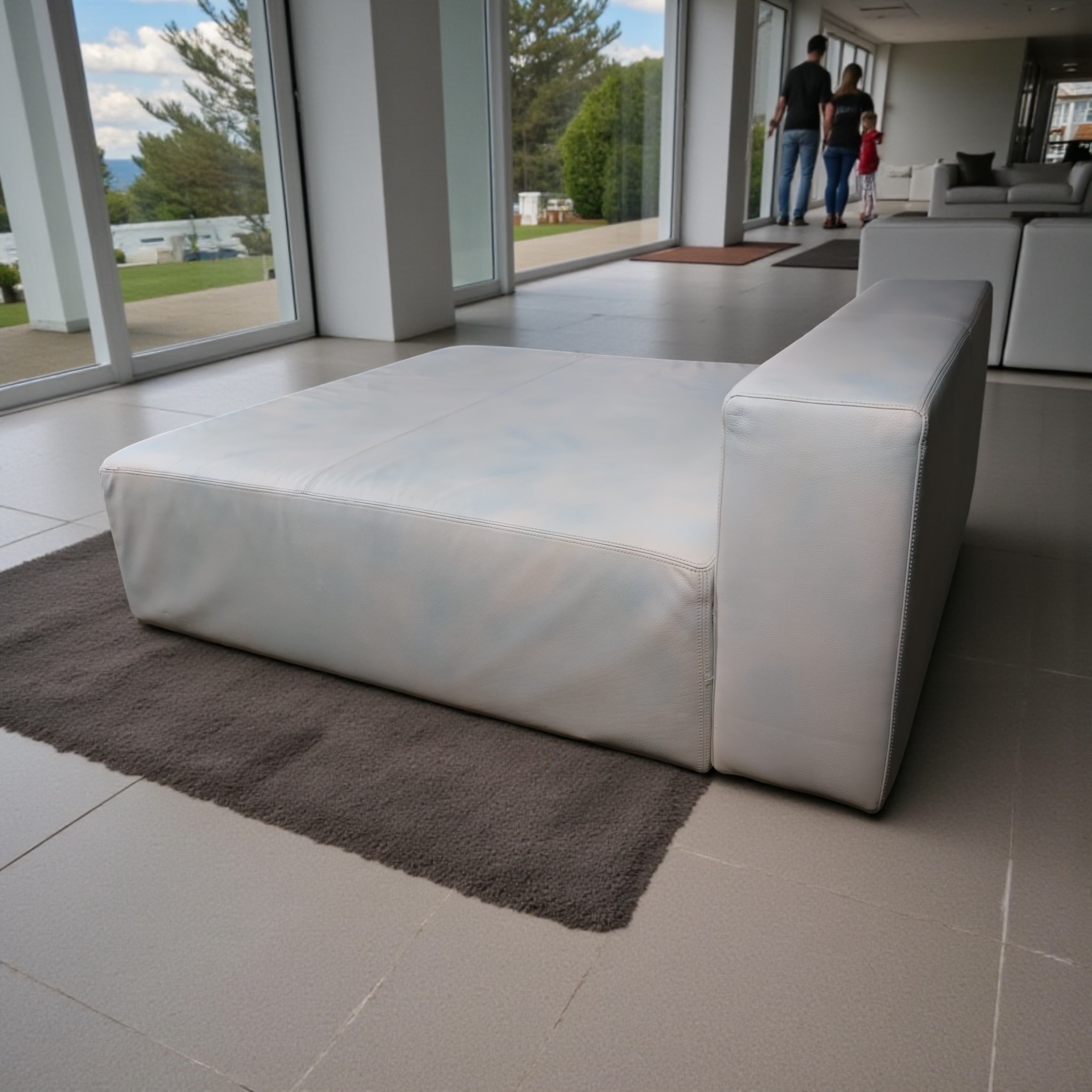 LOOM XL White Sculpted Sofa — Architectural Lounge Platform