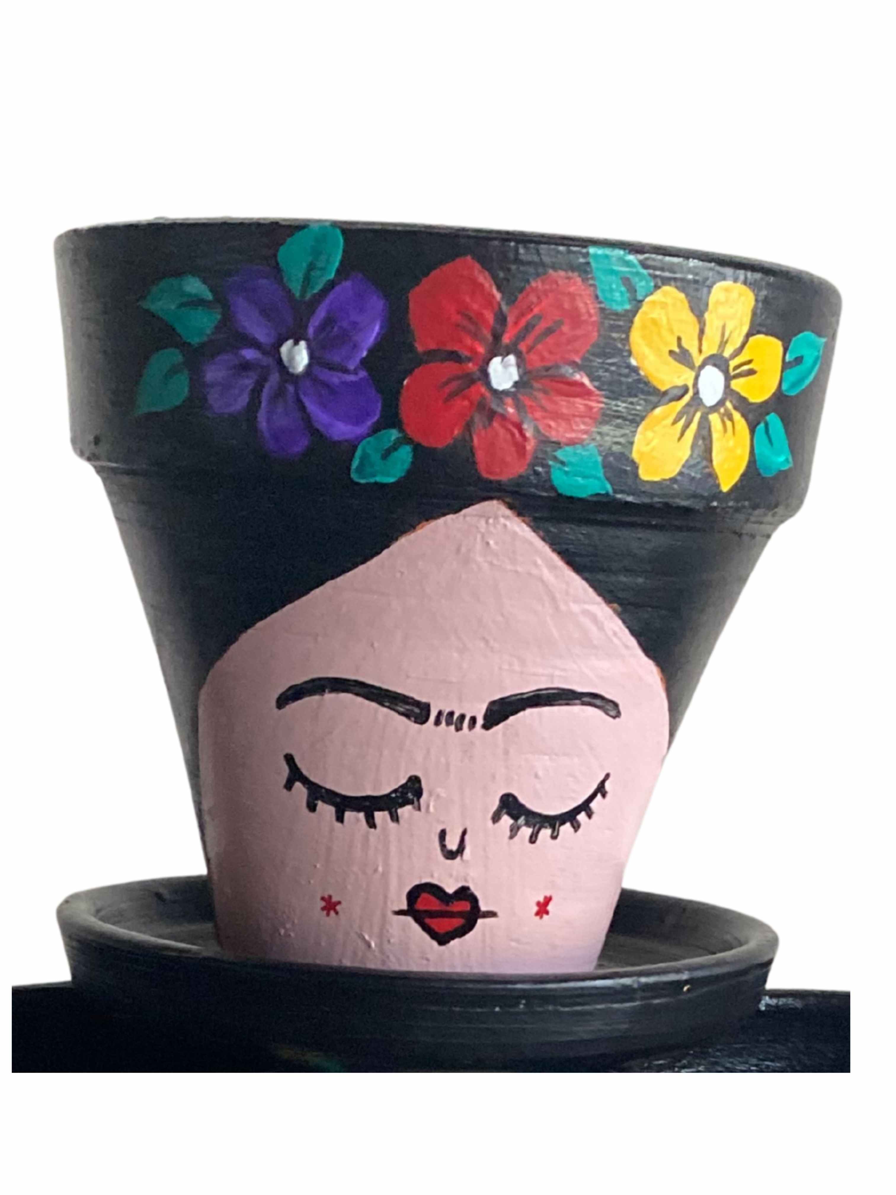 Hand-Painted Frida Kahlo Pot