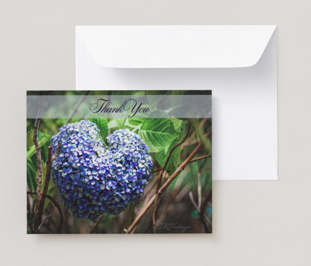 Hydrangea Heart Thank You Card