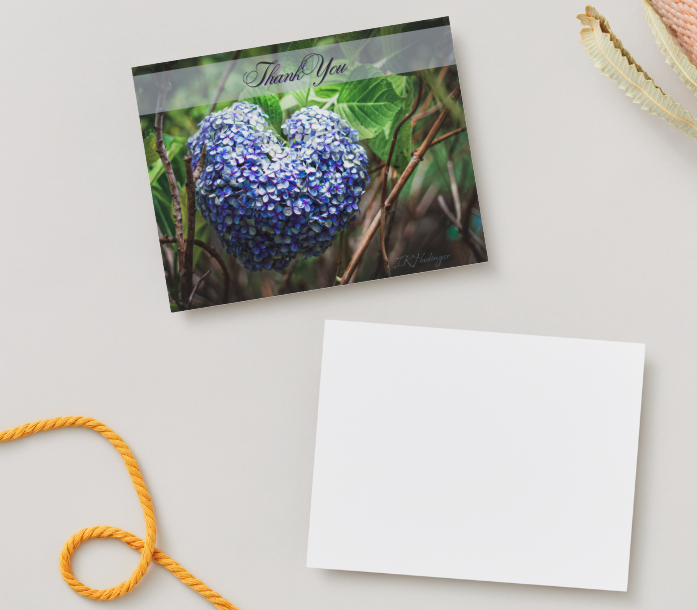 Hydrangea Heart Thank You Card