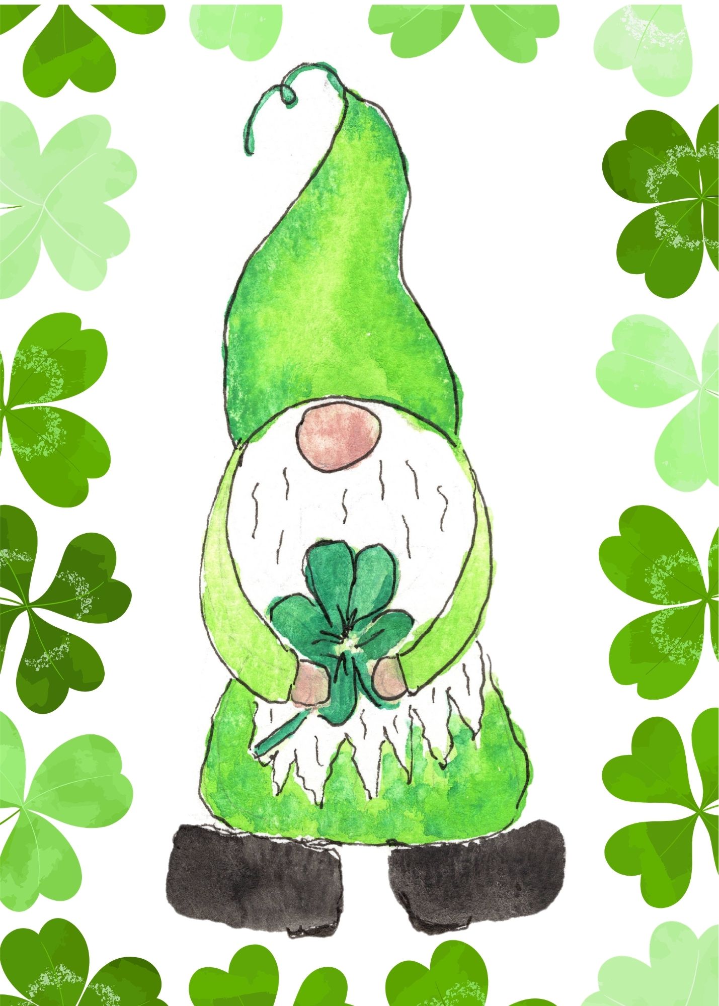 St. Patrick's Day Gnome Art Print