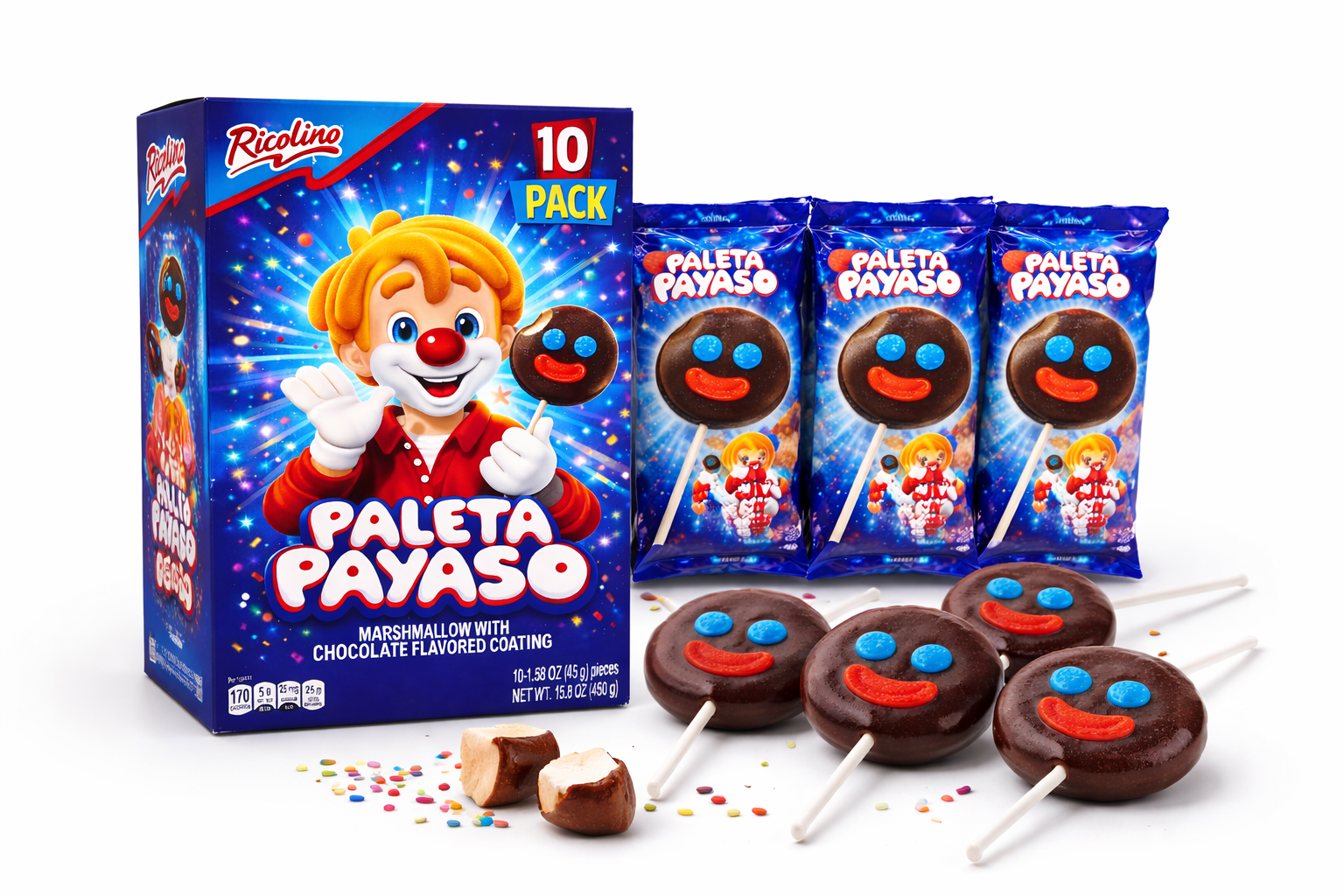 Paleta Payaso Marshmallow Lollipops