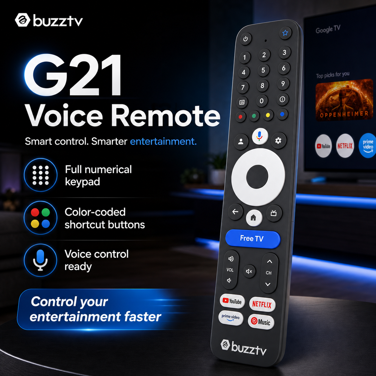 BuzzTV G Series Google TV Streaming Box