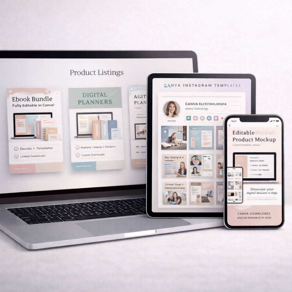 Digital Shop Templates Bundle (Canva Editable)