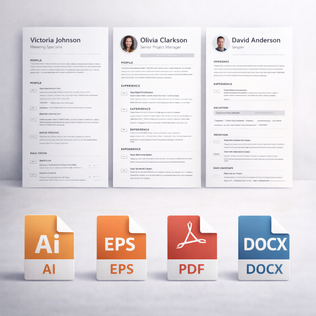 100 Professional CV Resume Templates Bundle