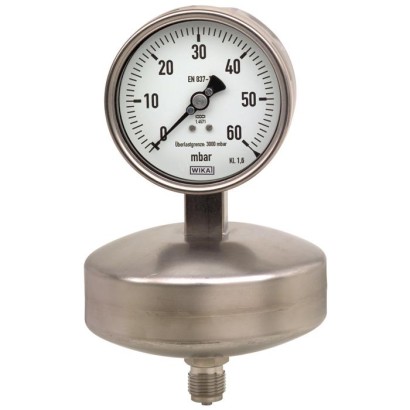 4 inch / 100 mm Capsule pressure gauge model 632.51.100, with switch contac, 0 to 100 mBar