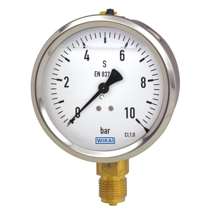 213.53 PRESSURE GAUGE, 63MM, GLYCERINE FILLED 0-16 KG/CM2 WITH PSI READING, BOTTOM MOUNTING