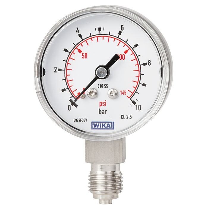 Model 131.11 Bourdon tube pressure gauge, stainless steel