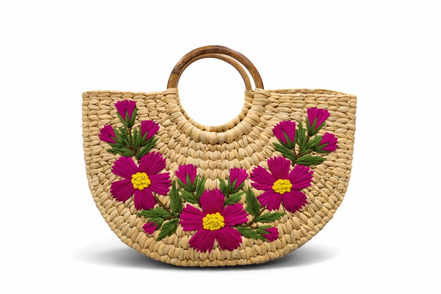 Floral Handwoven Kauna Grass Bag