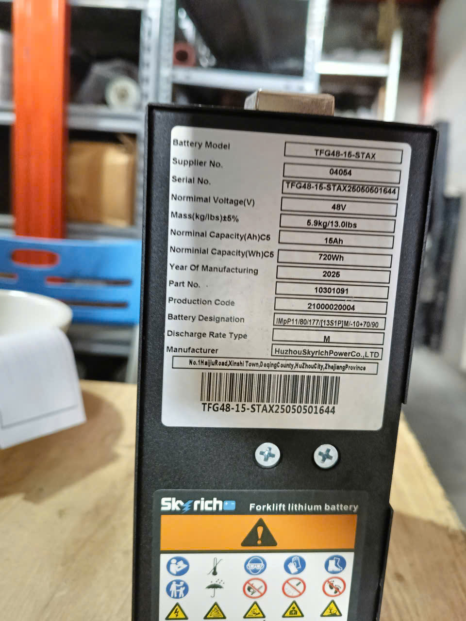 Bình điện 48v-15Ah xe nâng Hangcha CBD15-WS