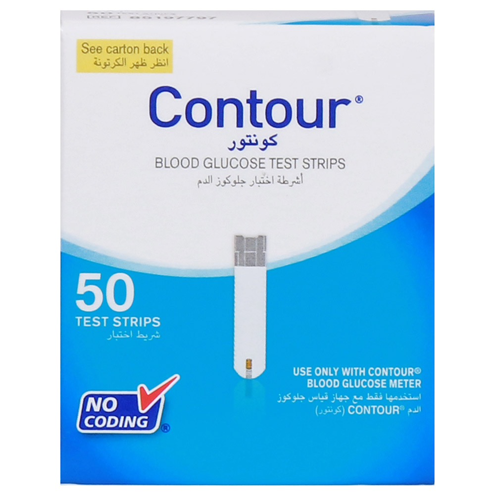 ASCENCIA CONTOUR BLOOD GLUCOSE TEST STRIPS 50S