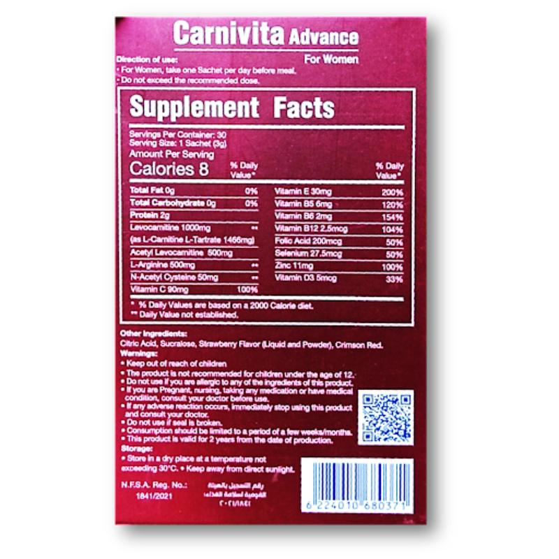 Carnivita Advance For Women Sachet 30s