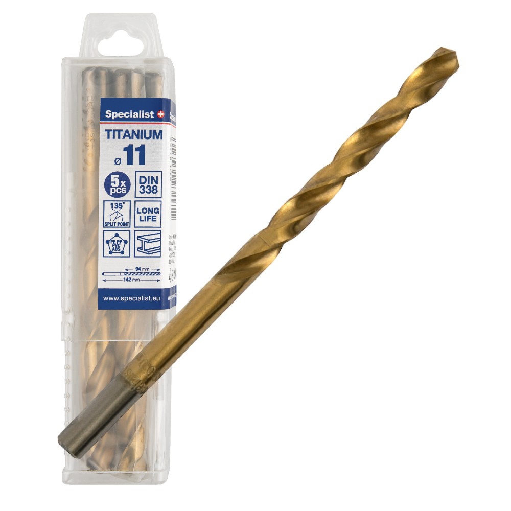SPECIALIST+ metalo grąžtas TITAN, 11 mm, 5 vnt.
