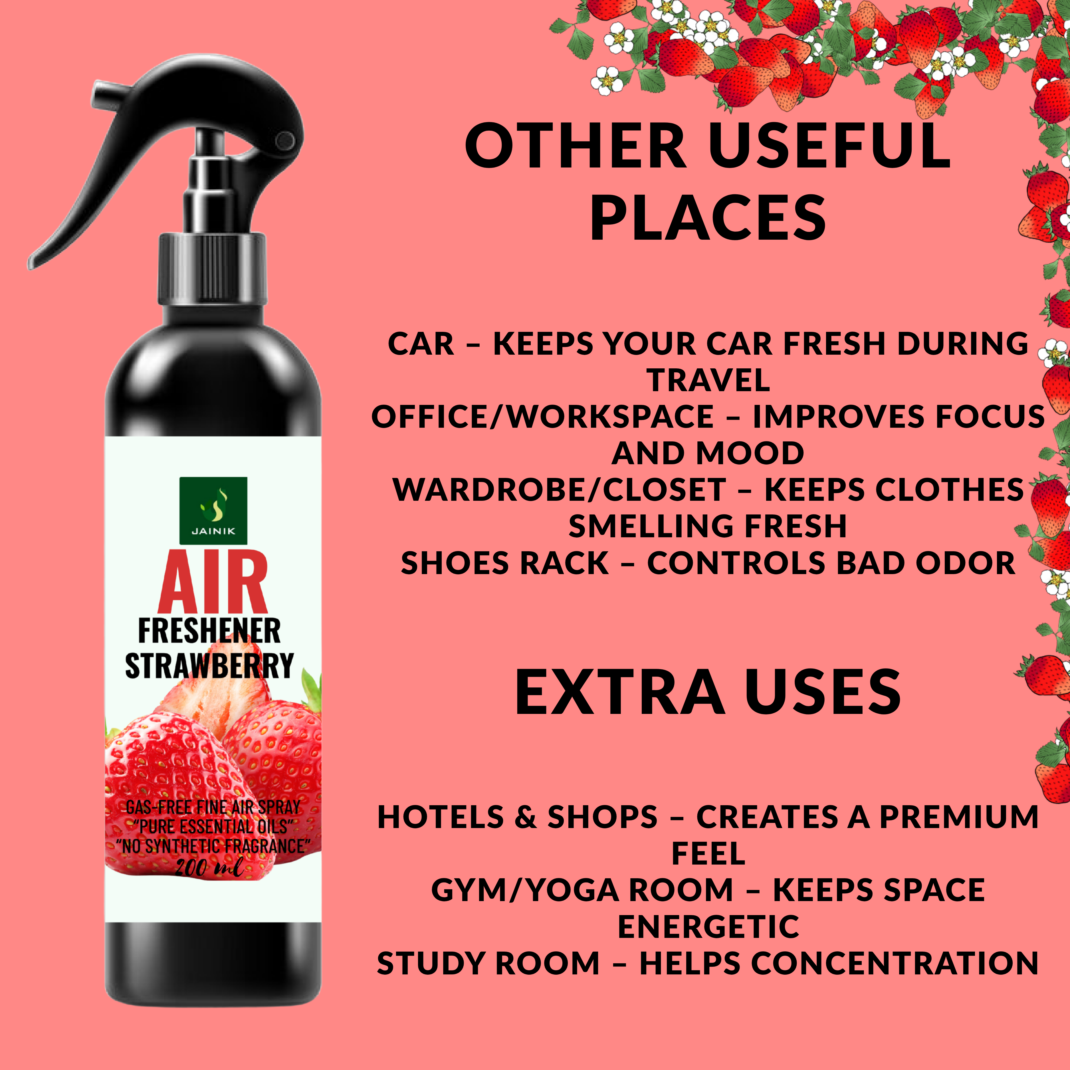2 Strawberry Air Freshener Spray