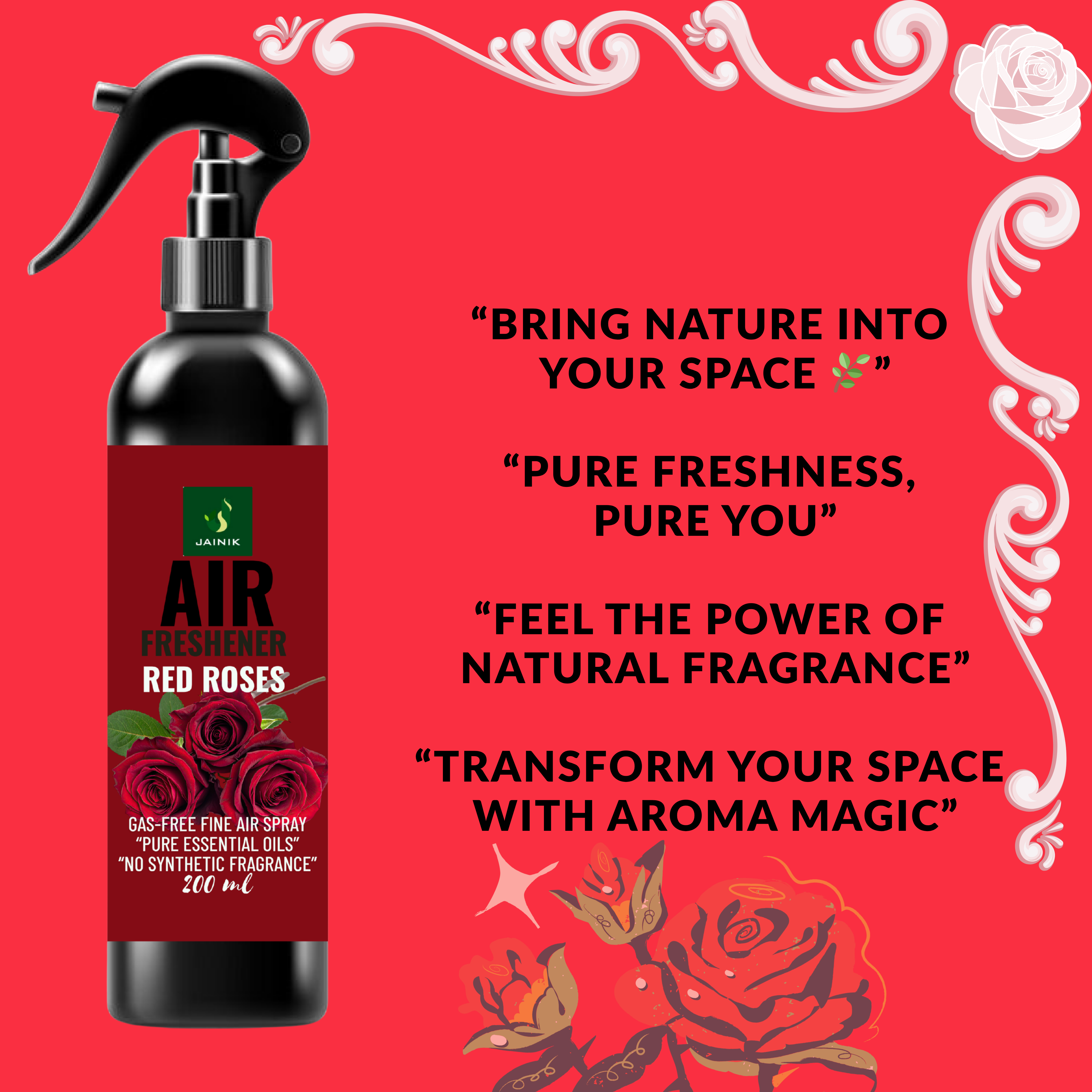 Air Freshener Spray - Jasmine & Red Roses