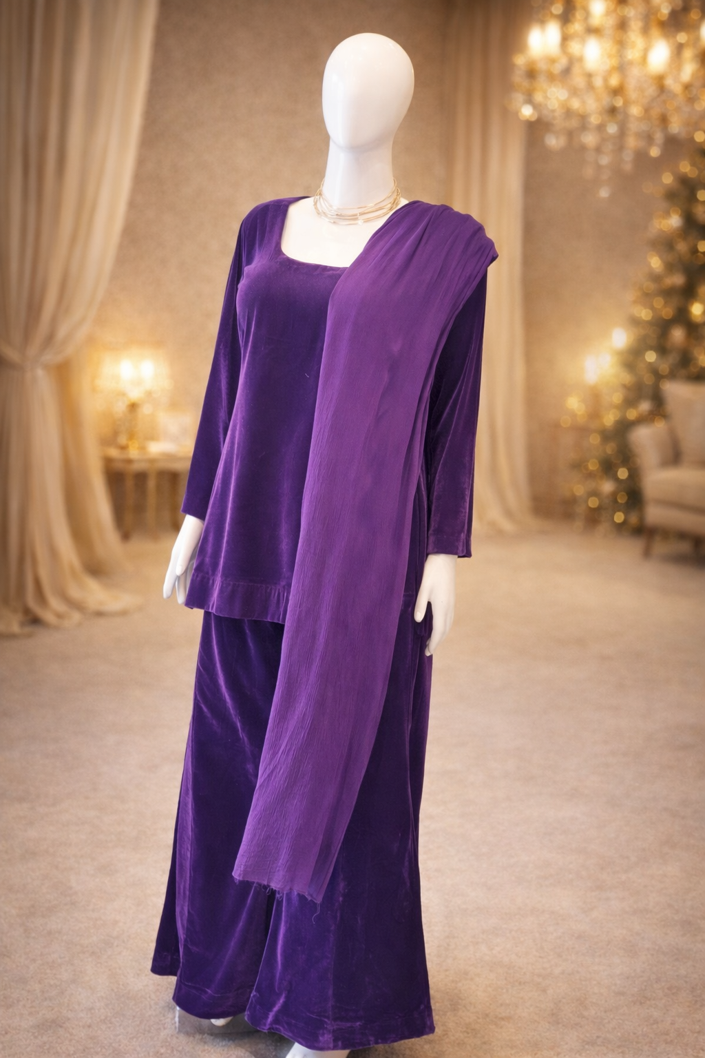 Velvet Purple Suit Set