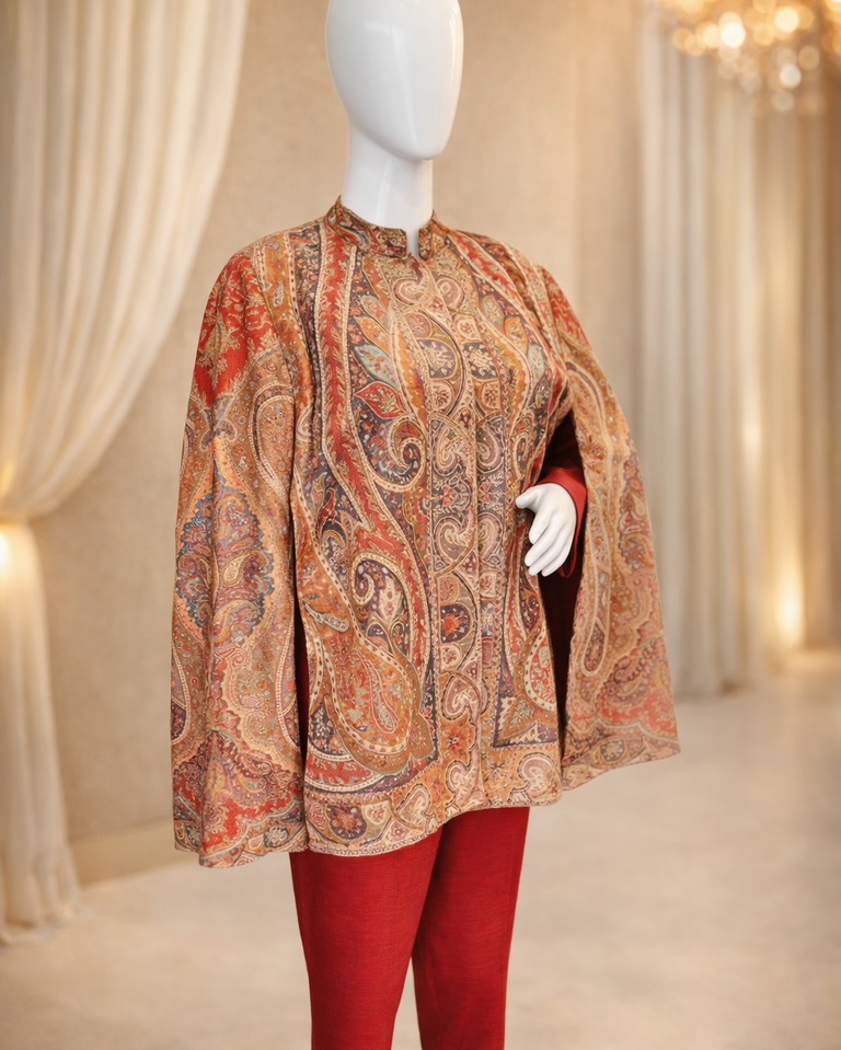 Pure Kaani Cape | 3 Pc suit | Kashmiri 