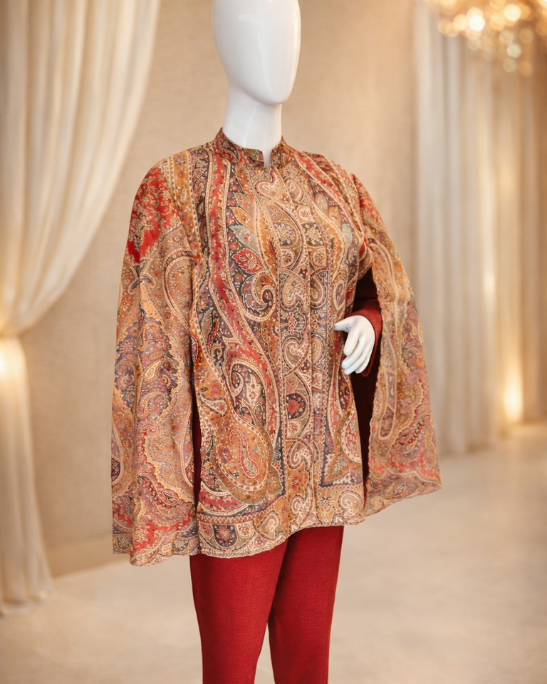Pure Kaani Cape | 3 Pc suit | Kashmiri 
