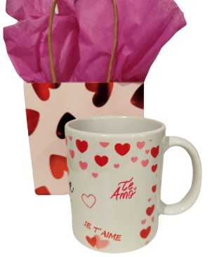 Tasse 'Love You' avec sac cadeau