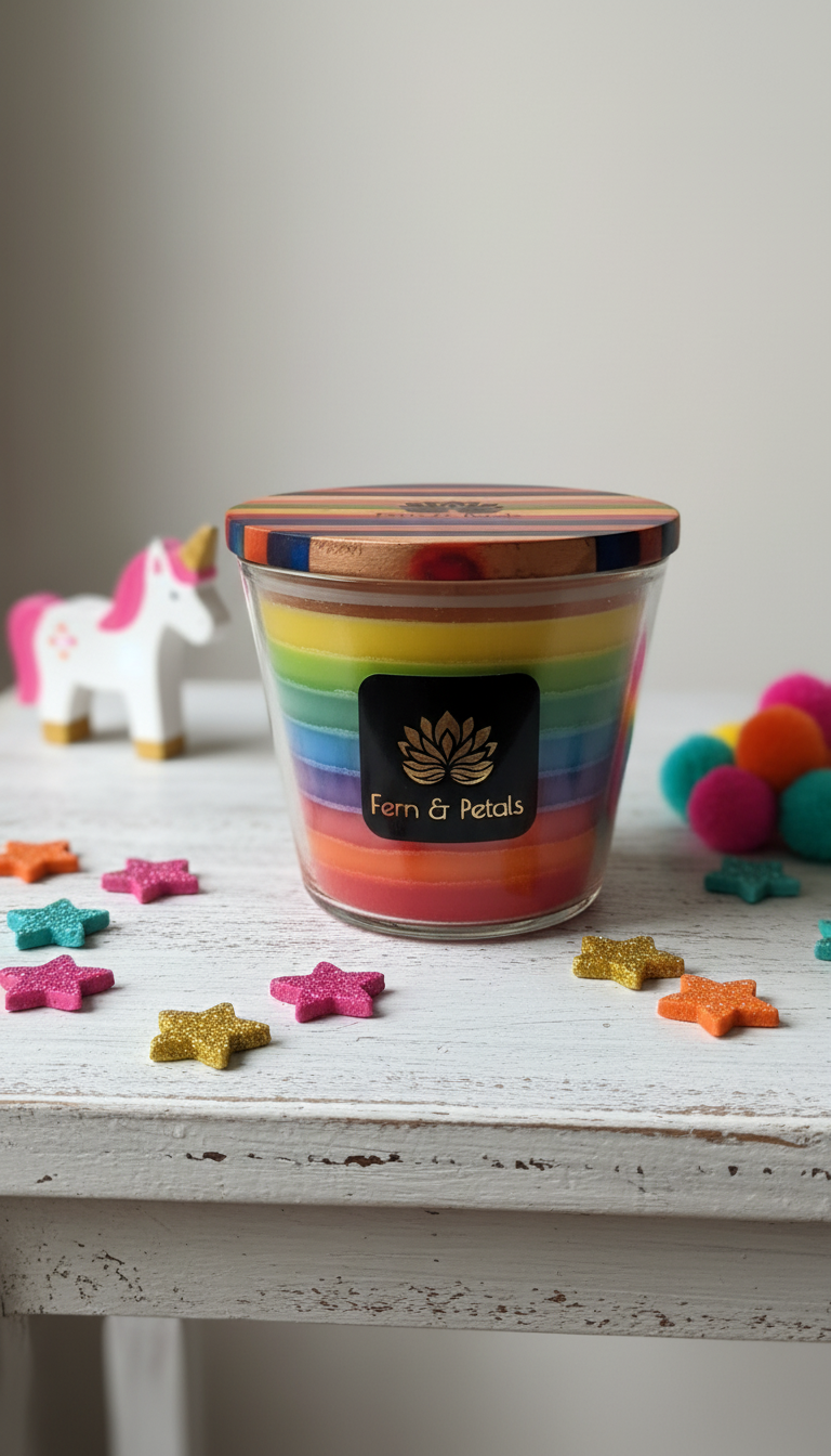 Rainbow Layered Scented Candle