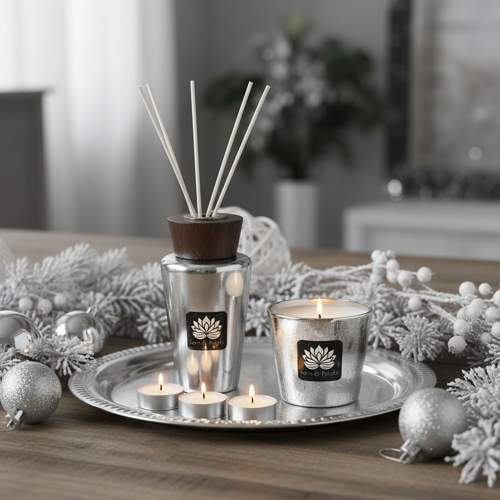 Silver Scented Candle & Diffuser Set