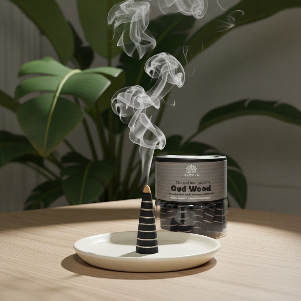Oud Wood Stripped Incense Cones