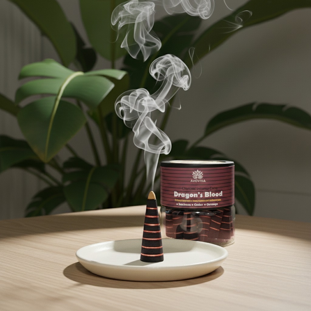 Dragon’s Blood Stripped Incense Cones – Cedar Orange Ritual Blend