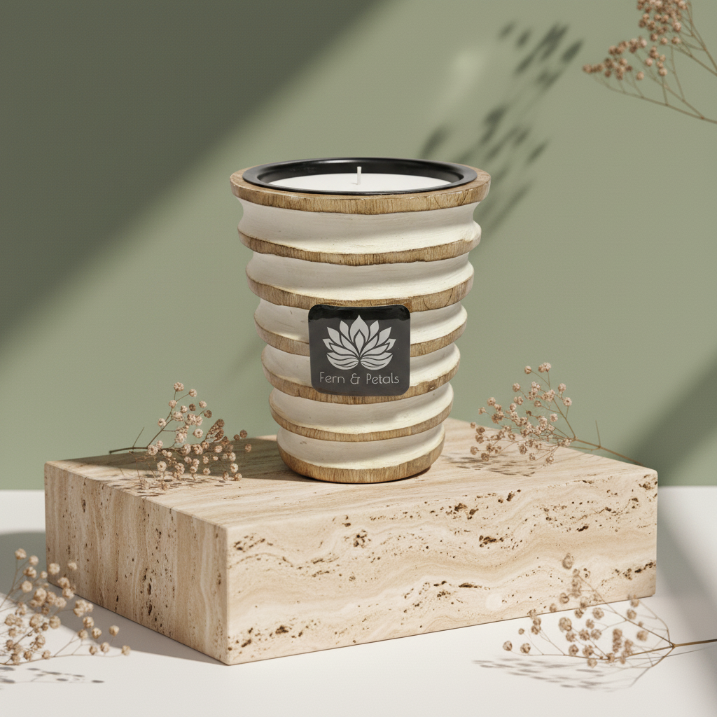 Ridged Mango Wood Candle | Coco Soy Wax | Luxury Home Candle – AVOVIVA