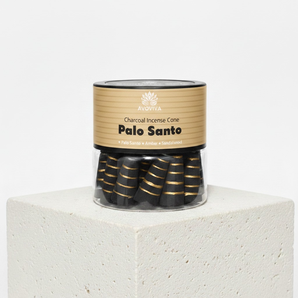 Striped Palo Santo Incense Cones – Handcrafted Calm Ritual Set