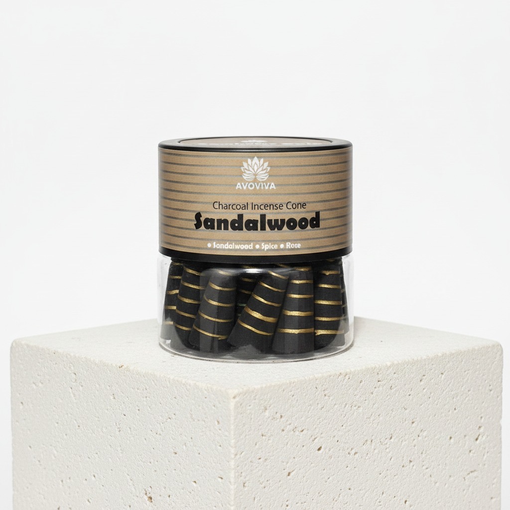 Sandalwood Stripped Incense Cones – Handcrafted Aromatic Blend