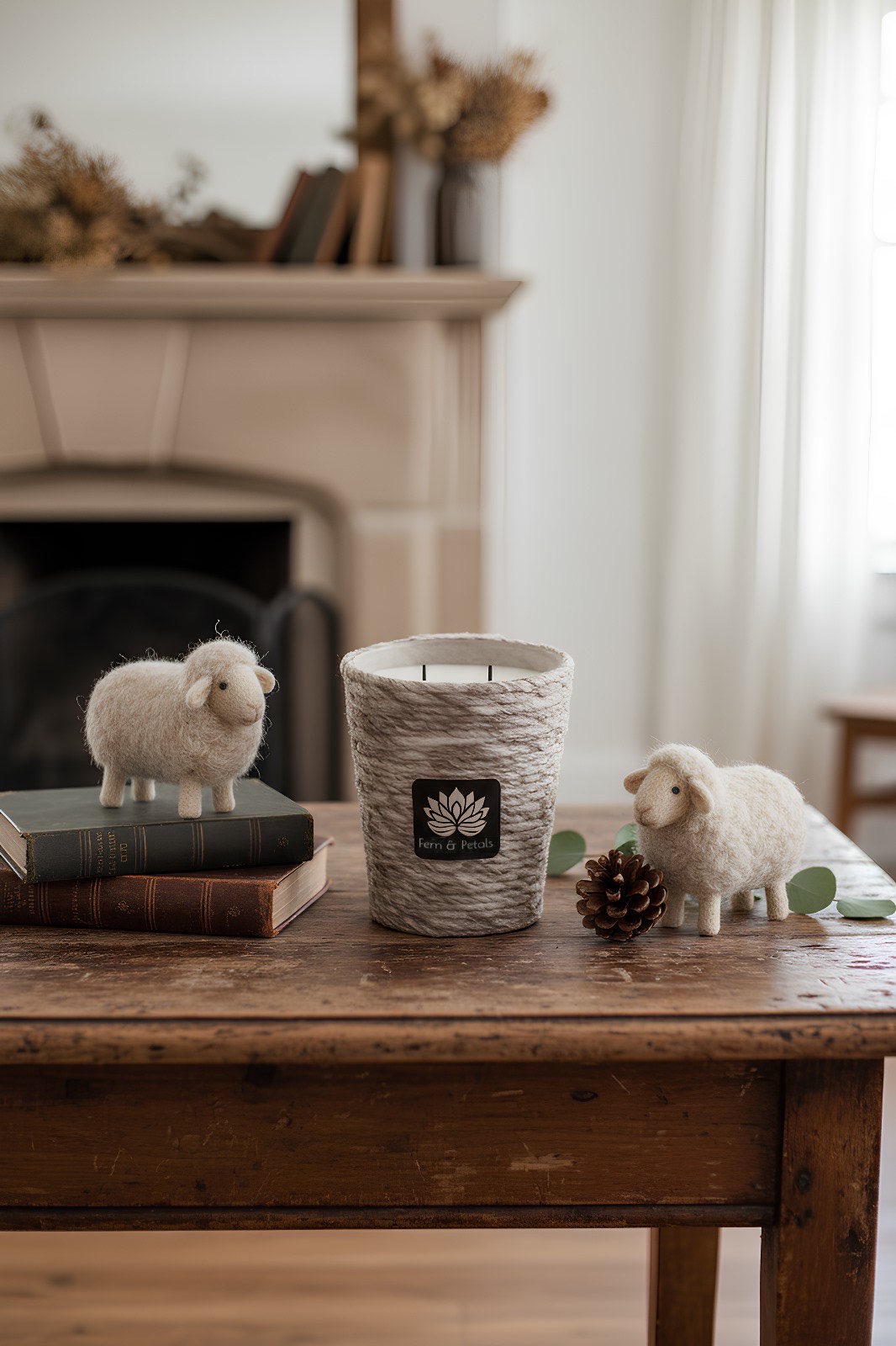 Rustic Twine-Wrapped Candle