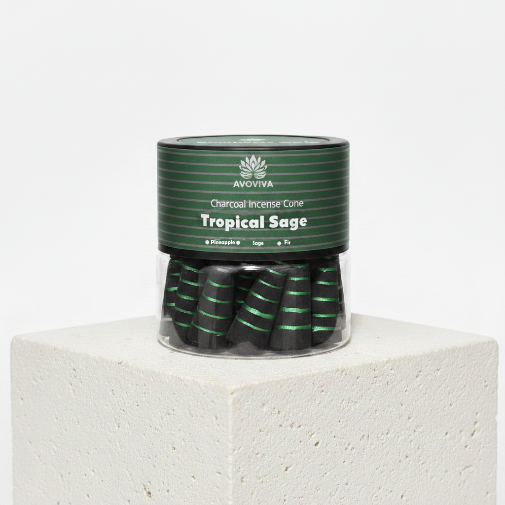 Avoviva Tropical Sage Charcoal Incense Cones