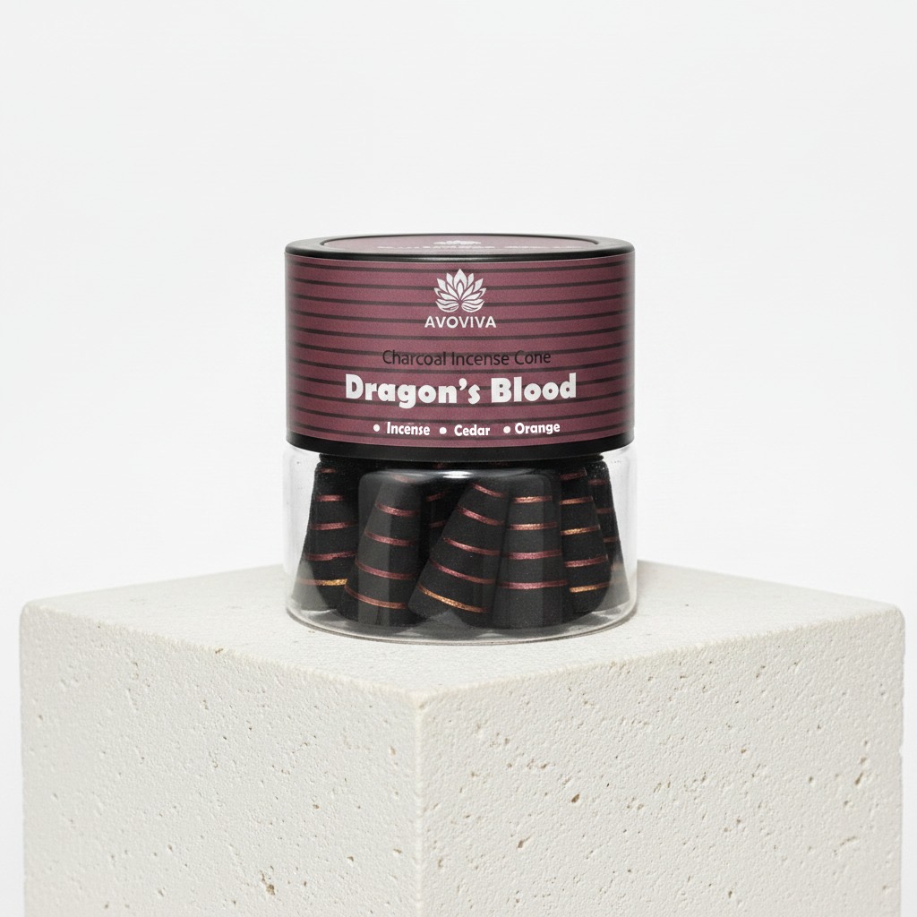 Dragon’s Blood Stripped Incense Cones – Cedar Orange Ritual Blend