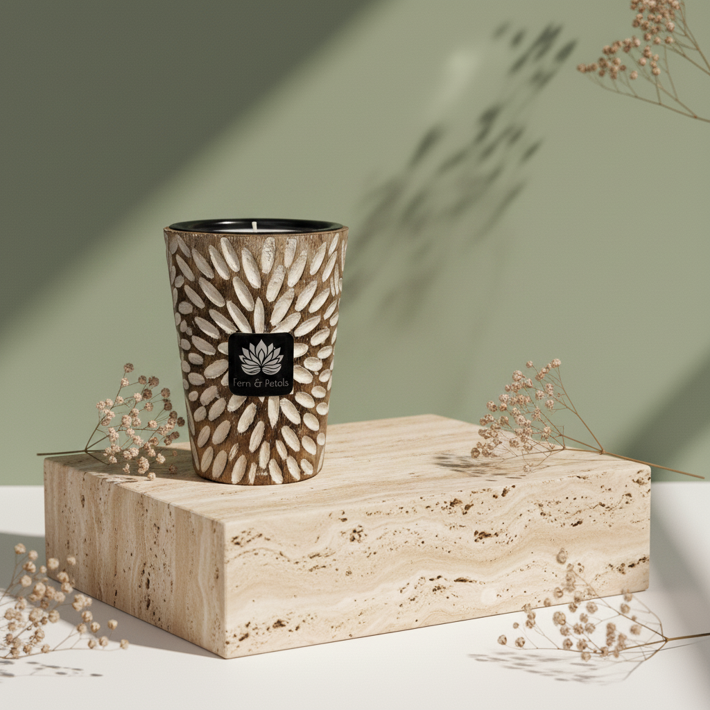 Ruby Citrus — Hand-Carved Mango Wood Candle Jar