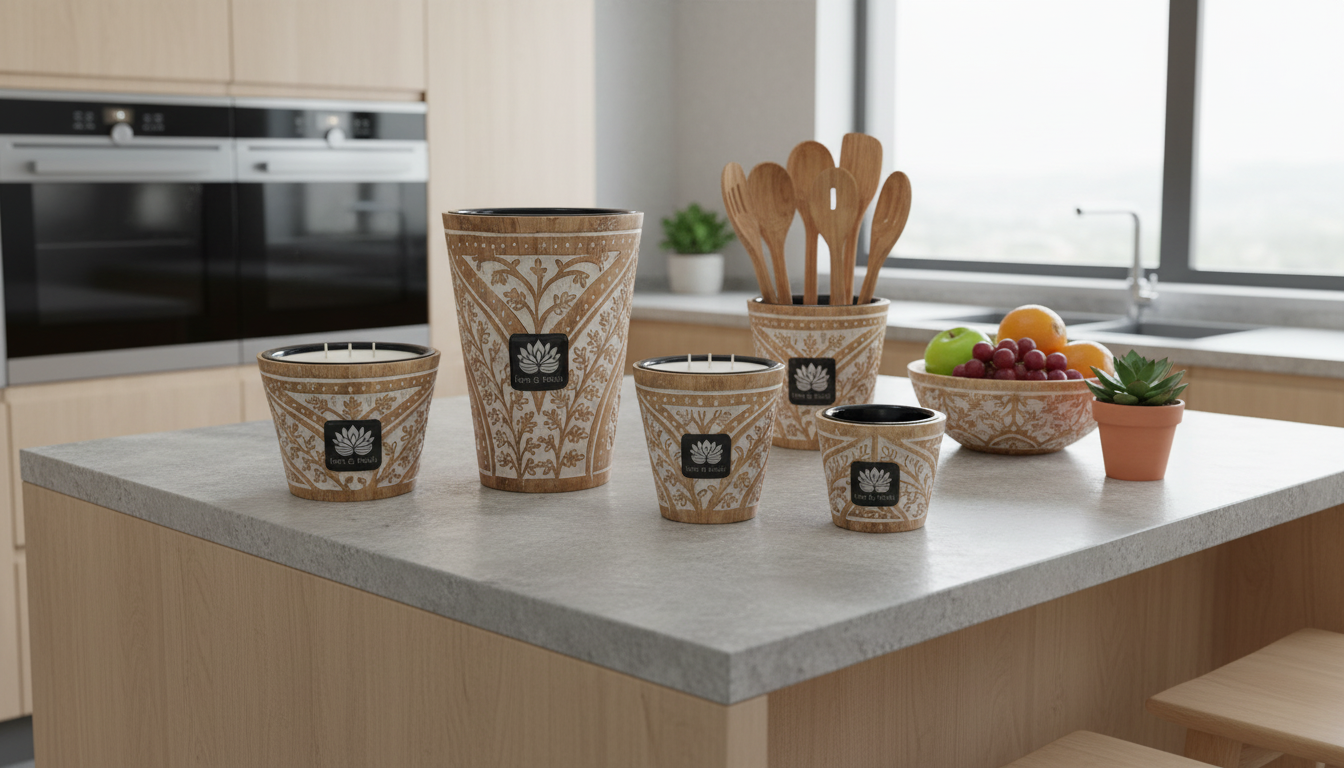 Floral Wood Carved Candle