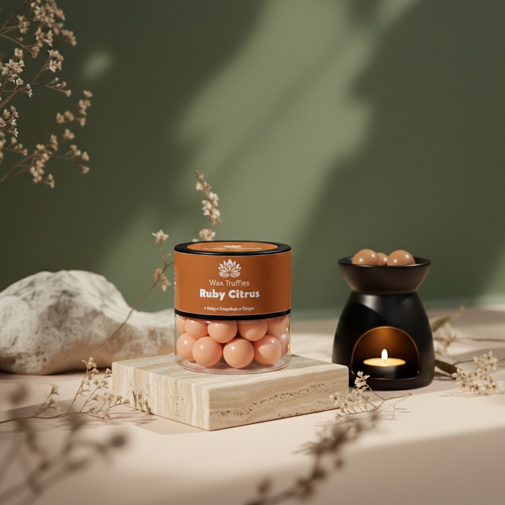 Ruby Citrus Wax Truffles – Grapefruit & Ginger Glow
