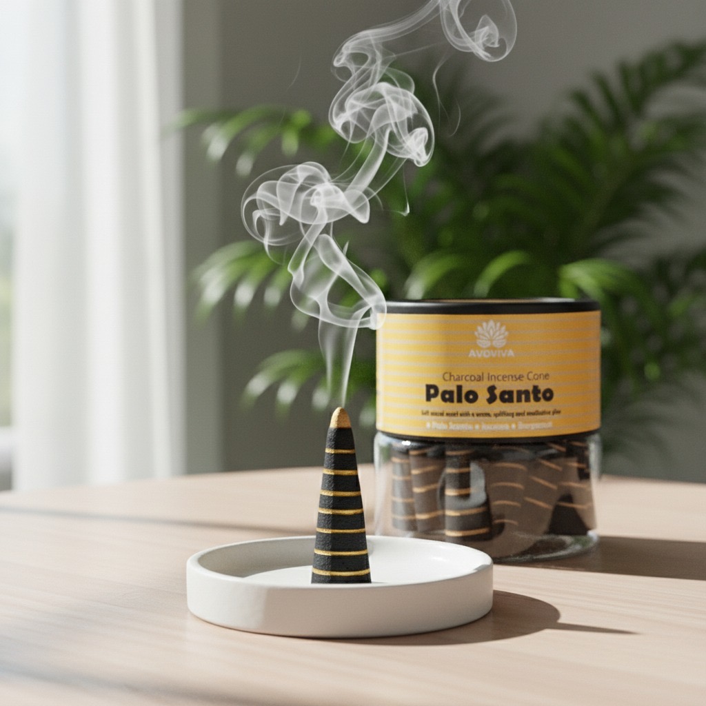 Striped Palo Santo Incense Cones – Handcrafted Calm Ritual Set
