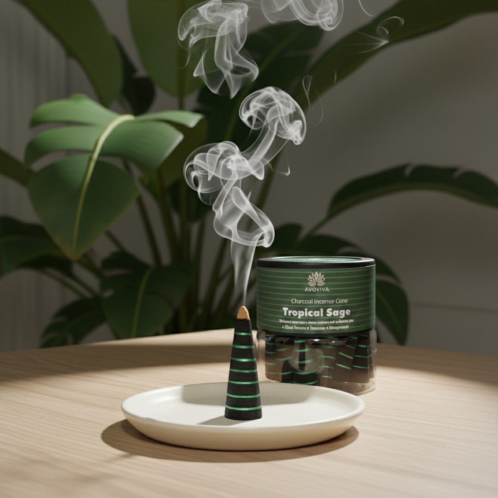 Avoviva Tropical Sage Charcoal Incense Cones