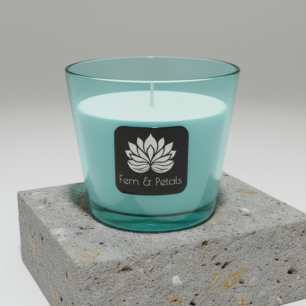 Ocean Blue Glass Jar Candle