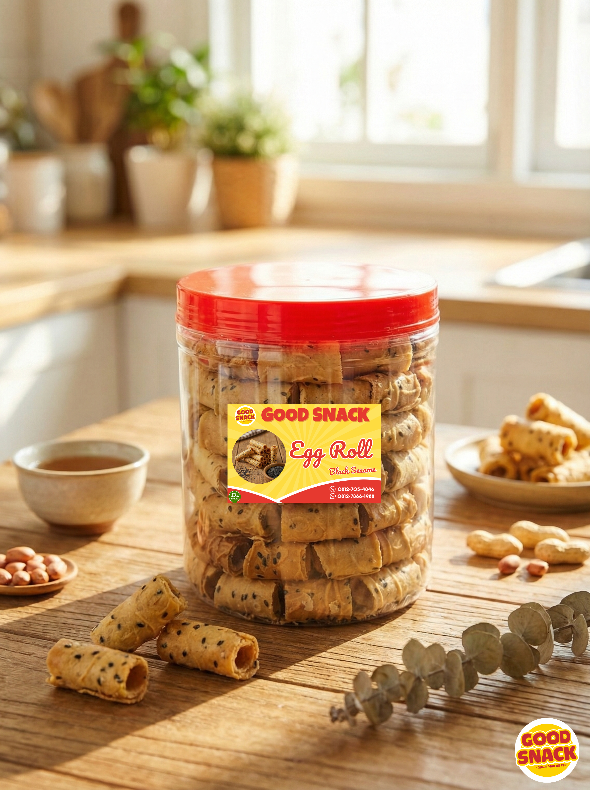 Kue Rokok Black Sesame (Traditional Egg Roll)