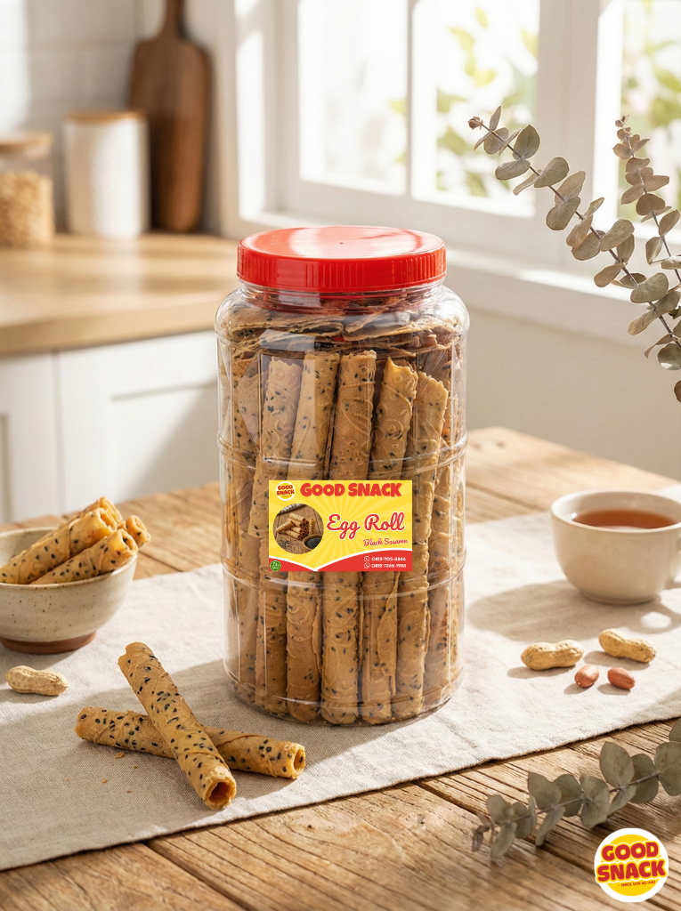 Kue Rokok Black Sesame (Traditional Egg Roll)